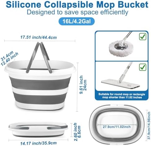 Collapsible Mop Bucket with Handle 16L
