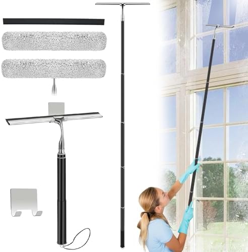 Max 62 Metal Squeegee with Extension Pole for Windows Glass Mirrors
