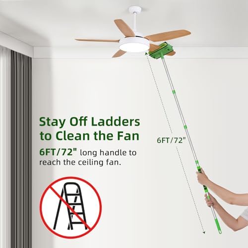 Zavrski Ceiling Fan Cleaner Duster with 6 Ft Extension Pole