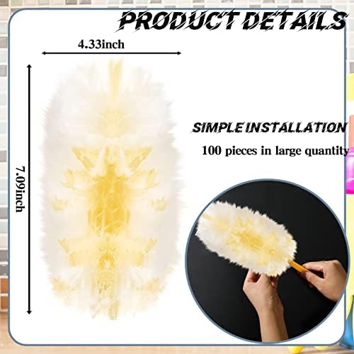 Vesici 100 Pcs Duster Refills with Handle for Heavy Duty Cleaning