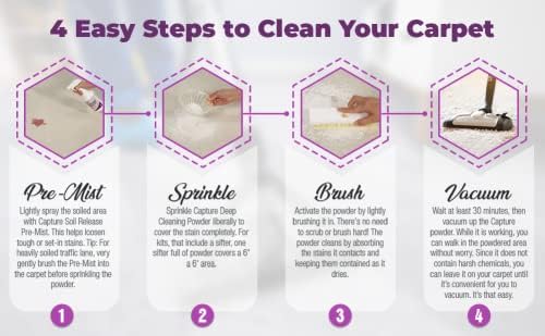 Capture Carpet Rug Dry Cleaner - 4 Pound Odor Eliminator Stain Remover