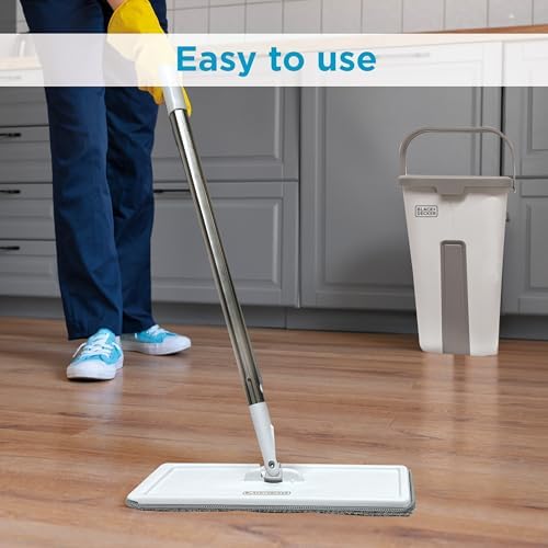BLACKDECKER Magic Mop with Bucket Dual-Chamber 56 Handle