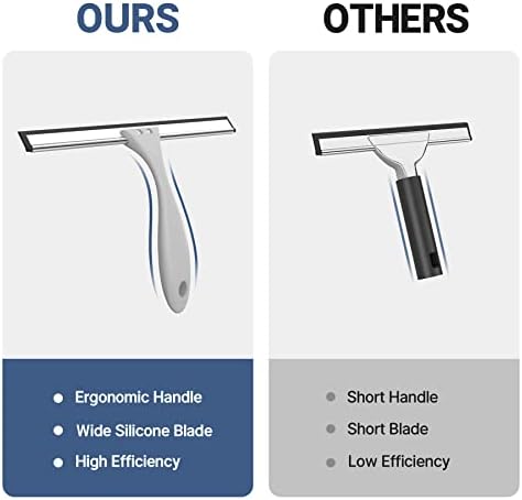 AmazerBath 10 Inch Squeegee with Hook for Shower Doors and Windows