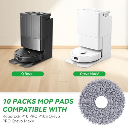 Sgizoku Microfiber Mop Pads for Roborock Q Revo MaxV - 12Pcs Set