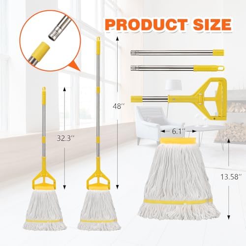 Conliwell Heavy Duty Mop with 48 Long Handle 1