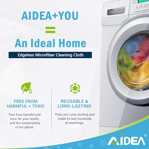 AIDEA Microfiber Cleaning Cloths 100PK Soft Durable for All Surfaces