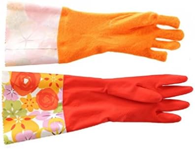 Treenewbid Kitchen Rubber Gloves with Warm Lining 2 Pairs