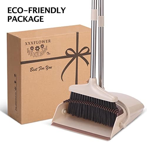 XXFLOWER 553 Long Handle Broom and Dustpan Set 1