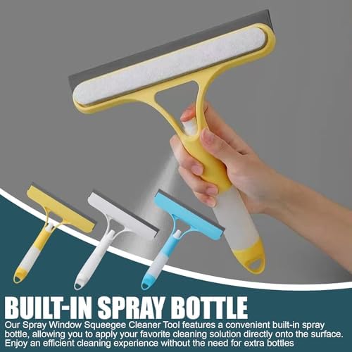 3-in-1 Window Cleaning Tool with Spray and Scraper