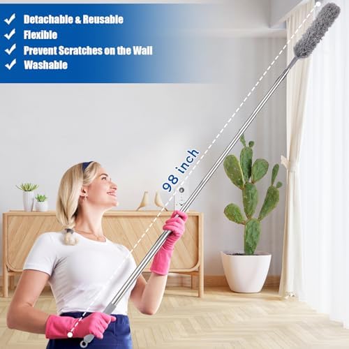 9PCS Extendable Microfiber Dusters Kit for Home Cleaning
