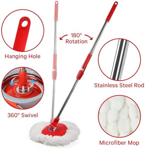TAKTICK Spin Mop and Bucket with Wringer Set