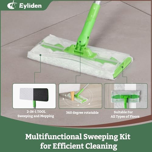 Eyliden Dust Mop with Lock Tight Pads and 36 Cloths
