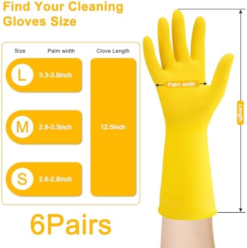 HOFASON 3 Pairs Reusable Rubber Cleaning Gloves