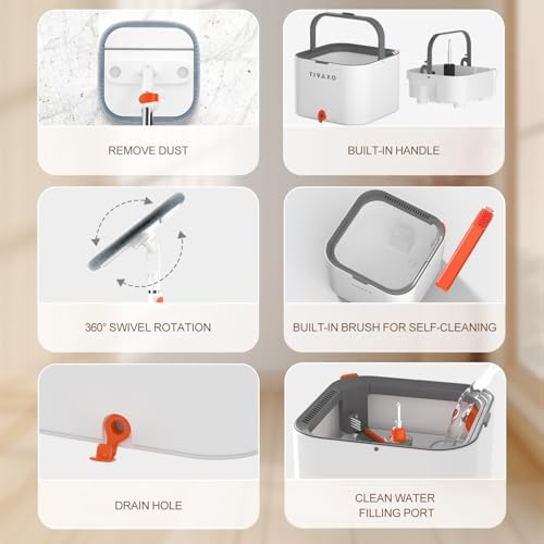 TIVAXO Spin Mop with Water Separator and 360 Foldable Head