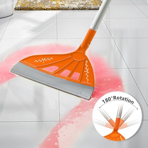 BURFERLY Magic Rubber Air Broom 2 in 1 Cleaning Tool Set - Orange