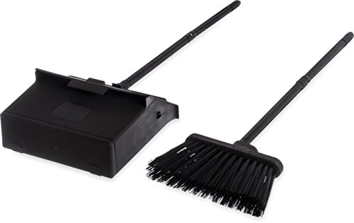 Carlisle Duo-Pan Dust Pan and Broom with Clip 36 Inches Black
