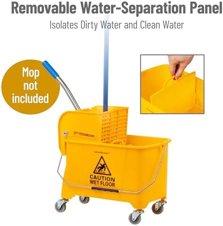 Mind Reader Mop Bucket with Wringer Yellow