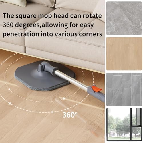 WENGROU Spin Mop and Bucket Set with 360 Self Cleaning System