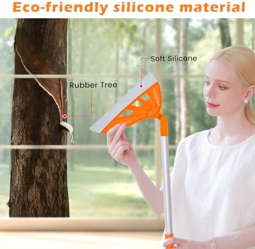 BURFERLY Magic Rubber Air Broom 2 in 1 Cleaning Tool Set - Orange