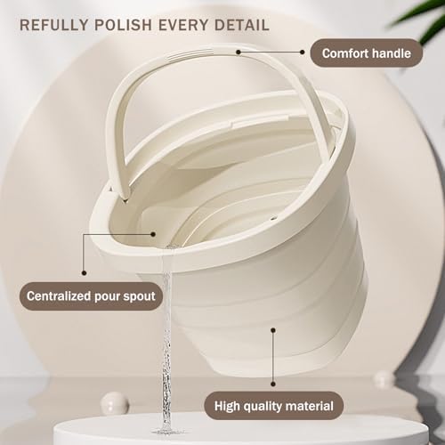 2-Pack Collapsible Buckets with Handles - 10L 26 Gallon Durable Space-Saving