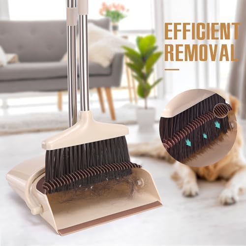 XXFLOWER 553 Long Handle Broom and Dustpan Set 1