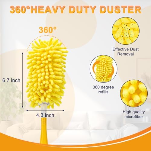 KeFanta Reusable Duster Refill 8Pcs with Handle