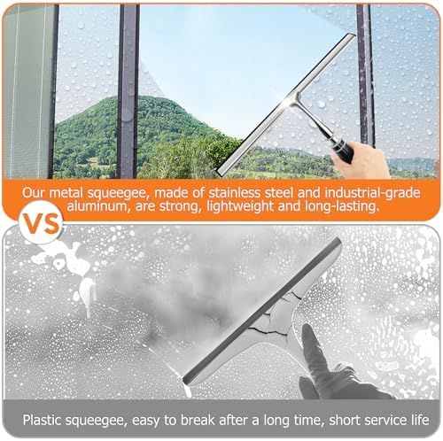 Max 62 Metal Squeegee with Extension Pole for Windows Glass Mirrors