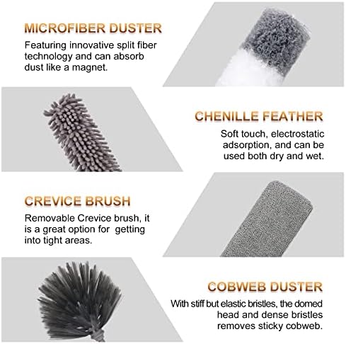 DEEHYO 9PCS Extendable Microfiber Duster Kit