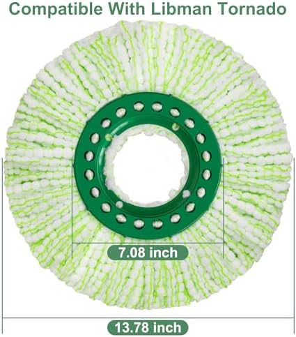 Vosante 4pcs Spin Mop Head Replacement for Libman Tornado