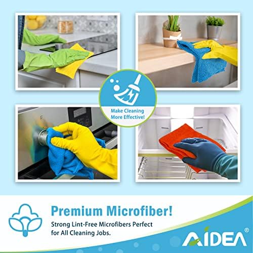AIDEA Microfiber Cleaning Cloths 100PK Soft Durable for All Surfaces