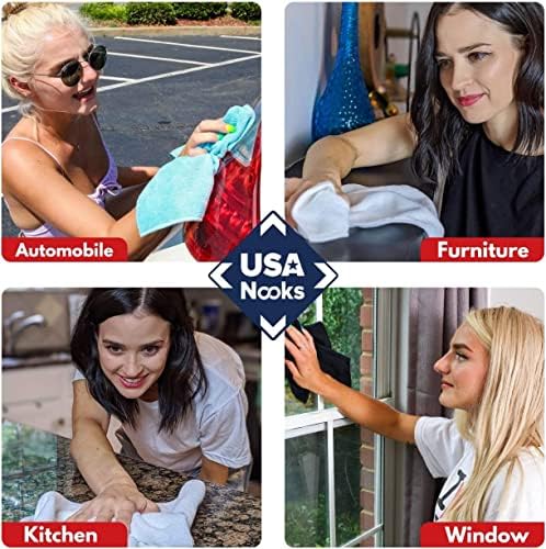 USANOOKS Microfiber Cleaning Cloths 12Pcs 125x125 Inch
