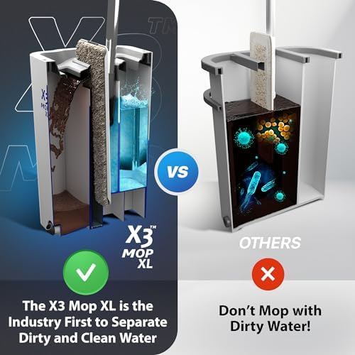 X3 Mop XL 3-Chamber Design 3 Reusable Microfiber Pads