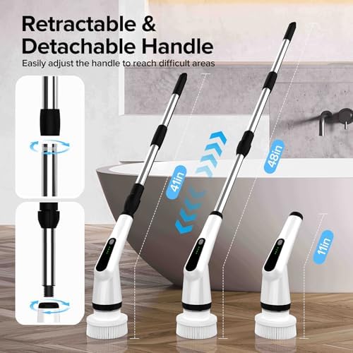 Dreazu Electric Spin Scrubber 2-Speed with 7 Brush Heads