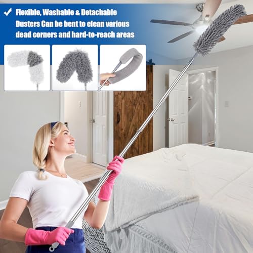 9PCS Extendable Microfiber Dusters Kit for Home Cleaning