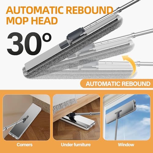 SWIFTIRON Flat Mop and Bucket Set with Wringer and Refills
