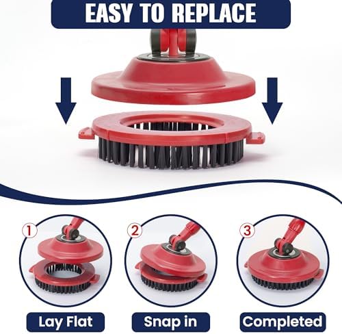 BOCA STORY 4Pcs Mop Heads 1 Scrub Brush for 360 Spin Mops