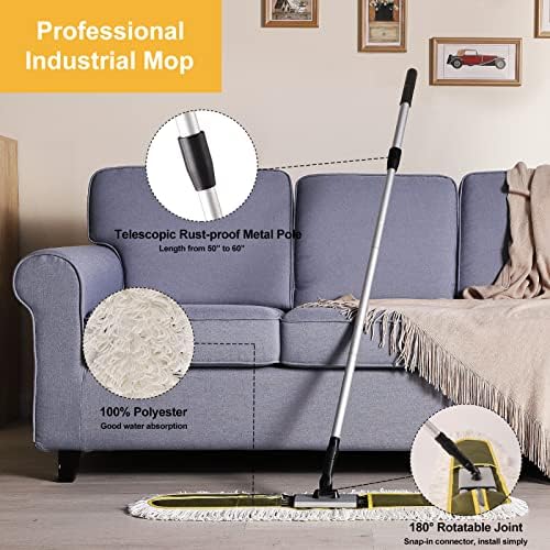 36 Heavy Duty Dust Mop with Long Handle for Commercial Cleaning