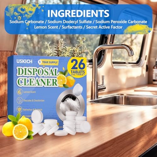 USKICH Garbage Disposal Cleaner Tablets 26Pack