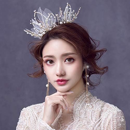 Lead Tin Alloy Fashion Princess Crown Tiara with Pearl