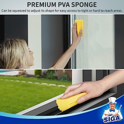 MRSIGA Duster Sponge with Ridged Design 4 Pack Yellow