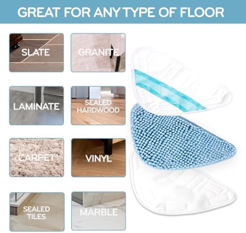 H2O MOP HD Steam Mop Replacement Floor Pads Set