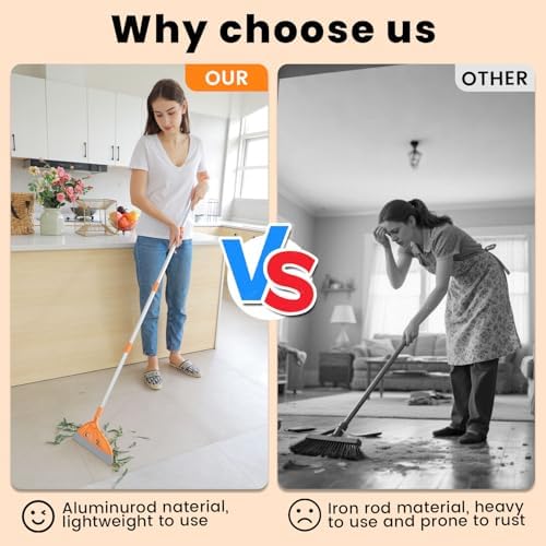 BURFERLY Magic Rubber Air Broom 2 in 1 Cleaning Tool Set - Orange