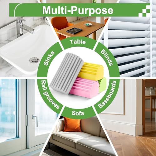 4-Pack Damp Clean Duster Sponge Reusable for Multiple Cleaning Tasks