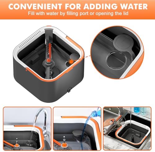 INWEJIA Self-Standing Spin Mop and Bucket Set with 90 Foldable Plate