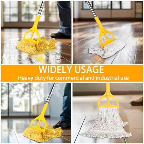 GLOHOO Heavy Duty Wet String Mop with 2 Reusable Heads