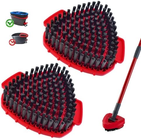 DLAIMI Scrubber Mop Head for O Cedar 2-Tank Compatible Dense Bristles