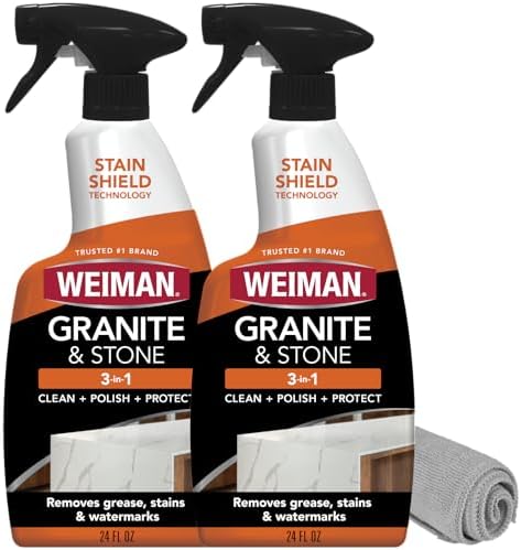Weiman Granite Cleaner Polish Protect 3 in 1 2 Pack