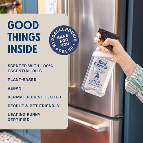 Aunt Fannies Stainless Steel Spray Cleaner - Vinegar Based Fingerprint Residue Remover