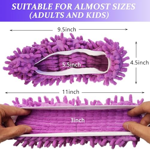 4 Pairs Mop Slippers - Reusable Microfiber Dust Mop Covers for Home Use