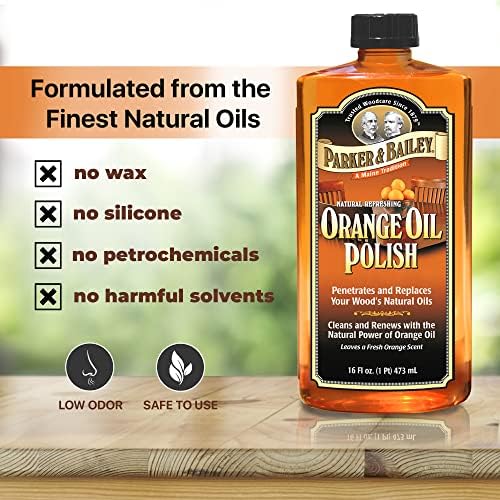 Parker Bailey Orange Oil Polish - 16oz Natural Wood Cleaner Furniture Polish